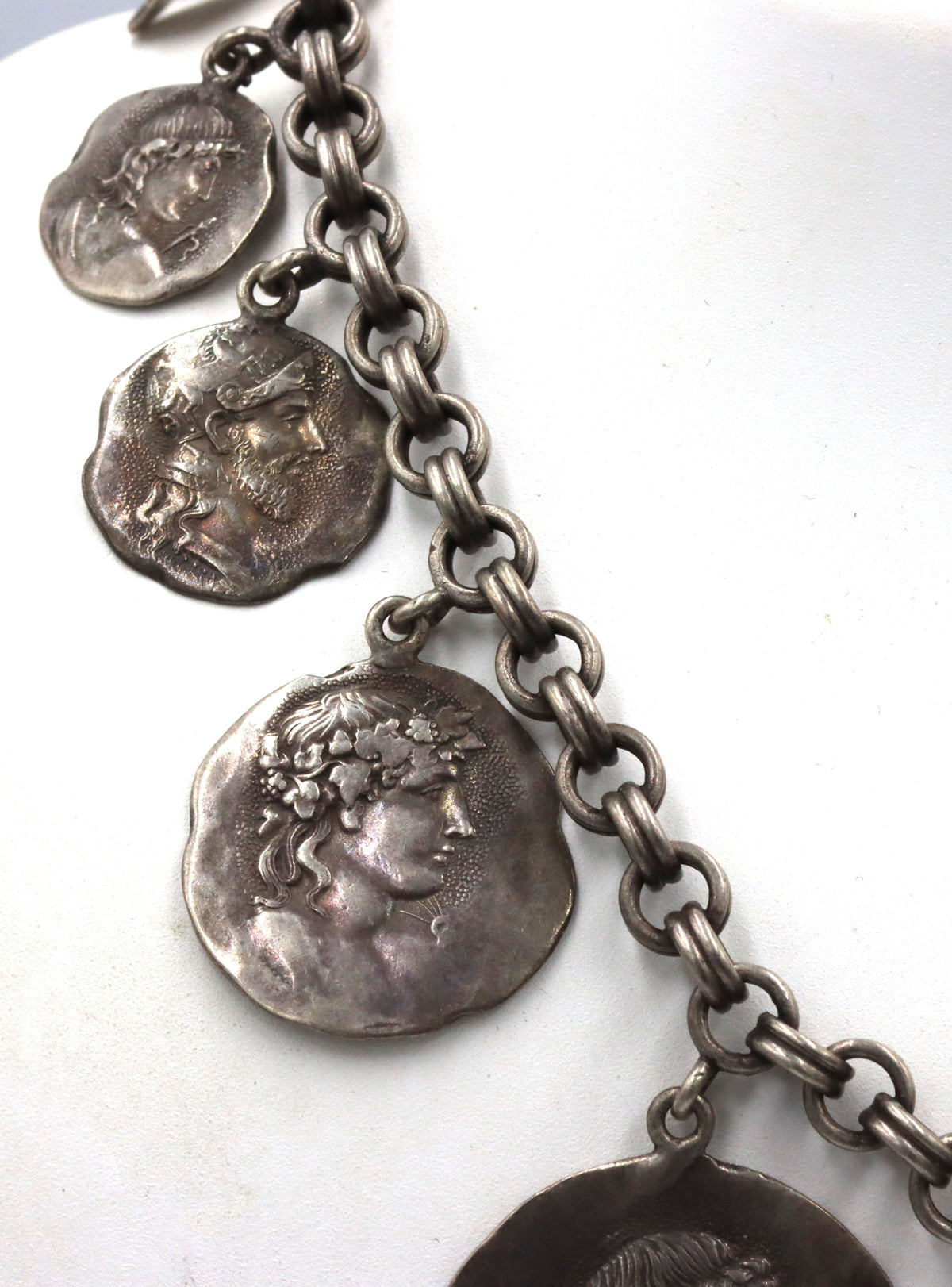 925 Sterling silver Roman coin charm necklace