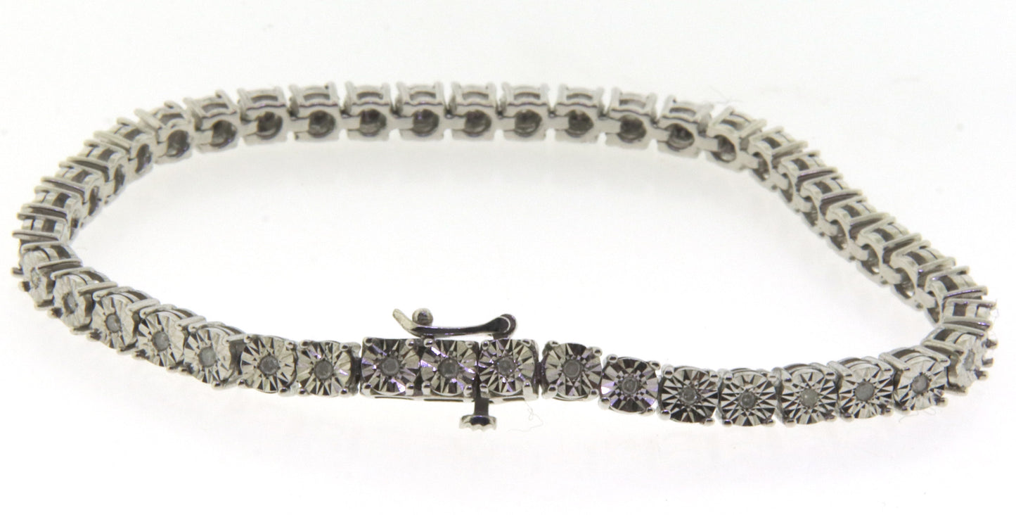 925 	Sterling Silver Cubic Zirconia Tennis Bracelet