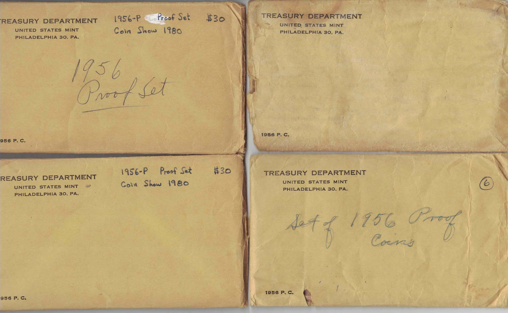 1956 Set of 4 Proof set in original envelope