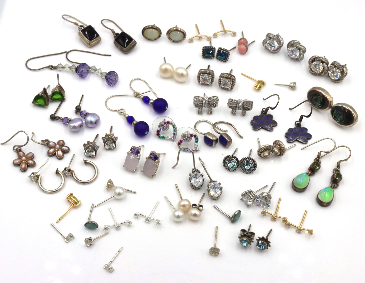 Group lot of vintage 925 sterling silver earrings