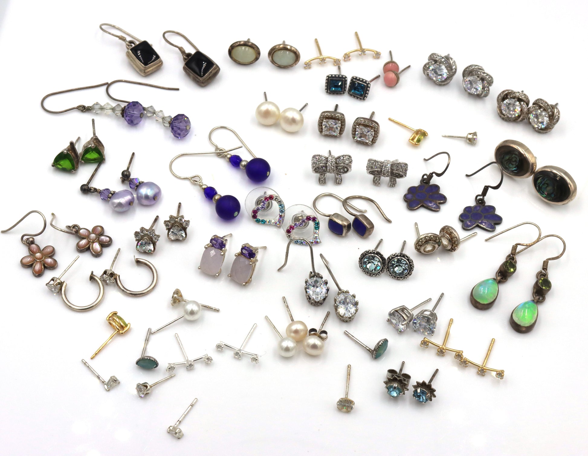 Group lot of vintage 925 sterling silver earrings