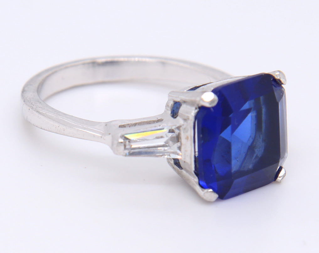 925 Sterling Silver Blue Cubic Zirconia Ring