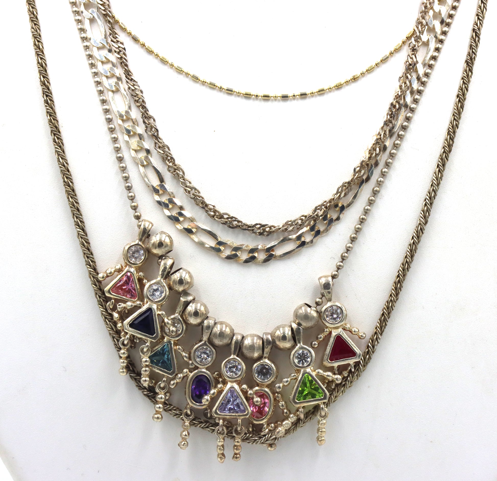 Group lot of 5 Vintage 925 sterling silver necklaces