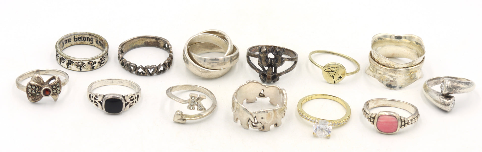 Vintage 925 sterling silver 13 rings