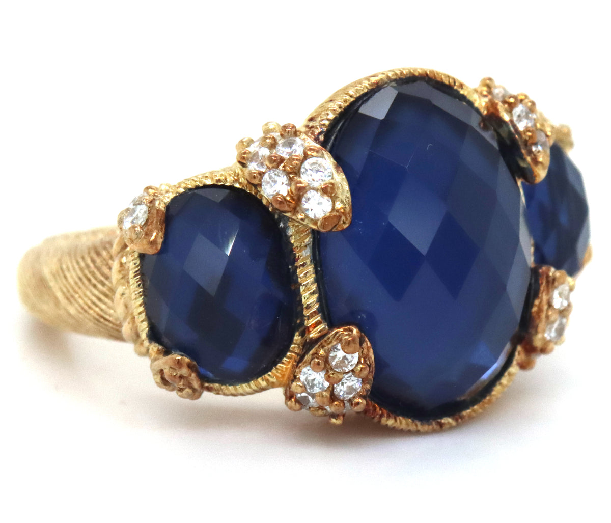 Judith Ripka quartz and CZ cocktail ring