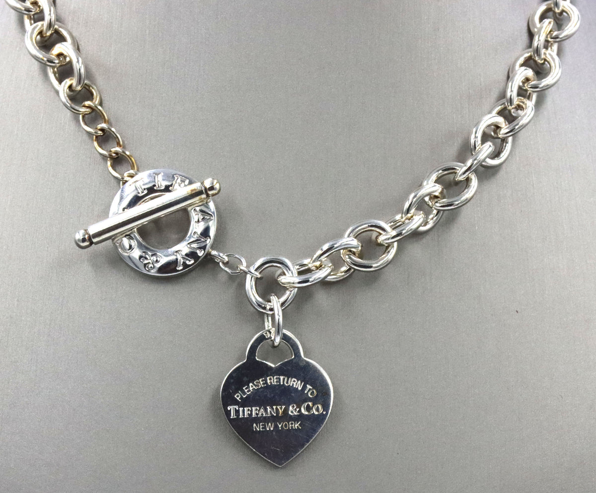 Tiffany & Co heart shaped pendant on chain