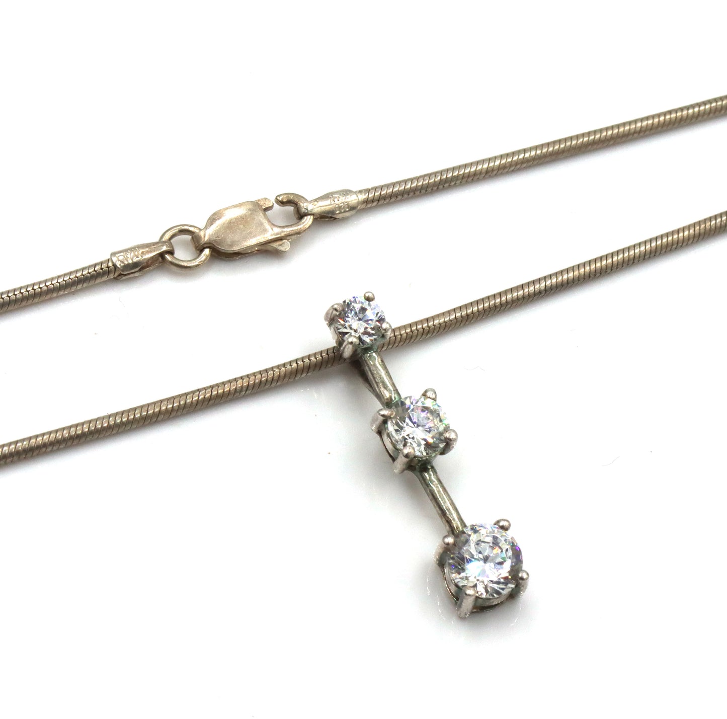 Group lot of 3 Vintage 925 sterling silver necklaces