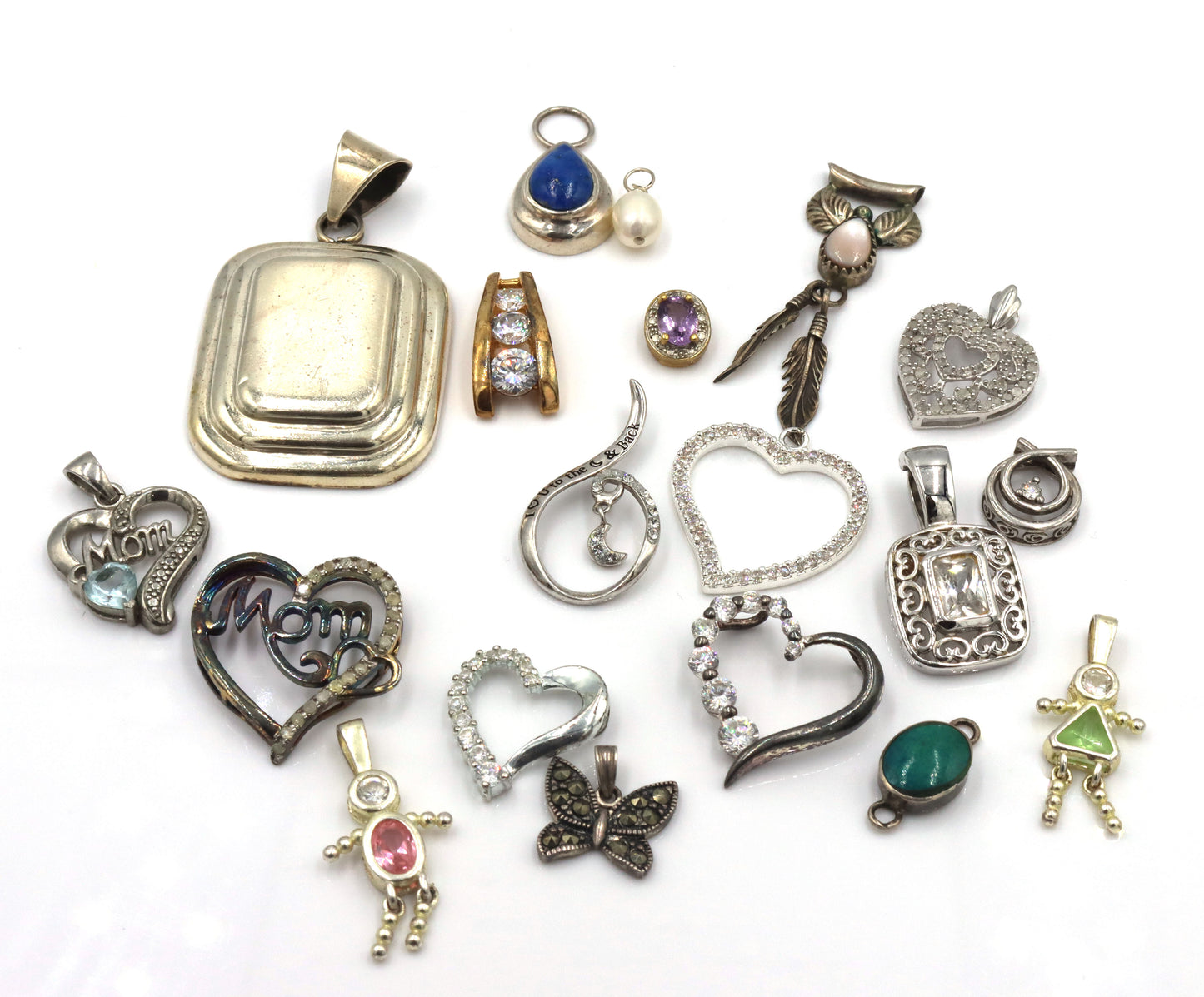 Group lot of Vintage 925 sterling silver pendants