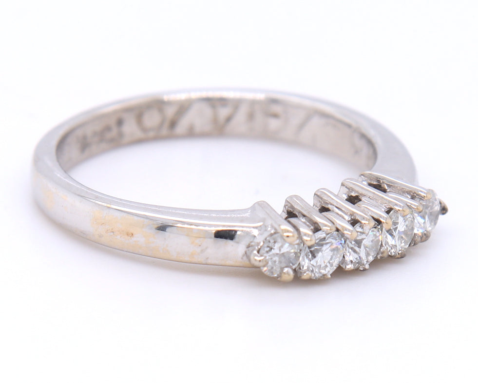 Dazzling White Gold 5 Stone Diamond Band