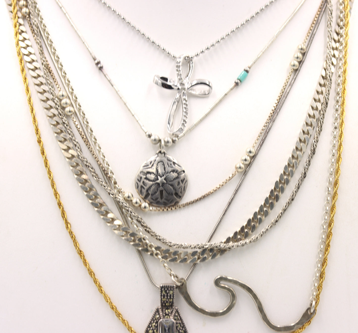 Group lot of 8 Vintage 925 sterling silver necklaces