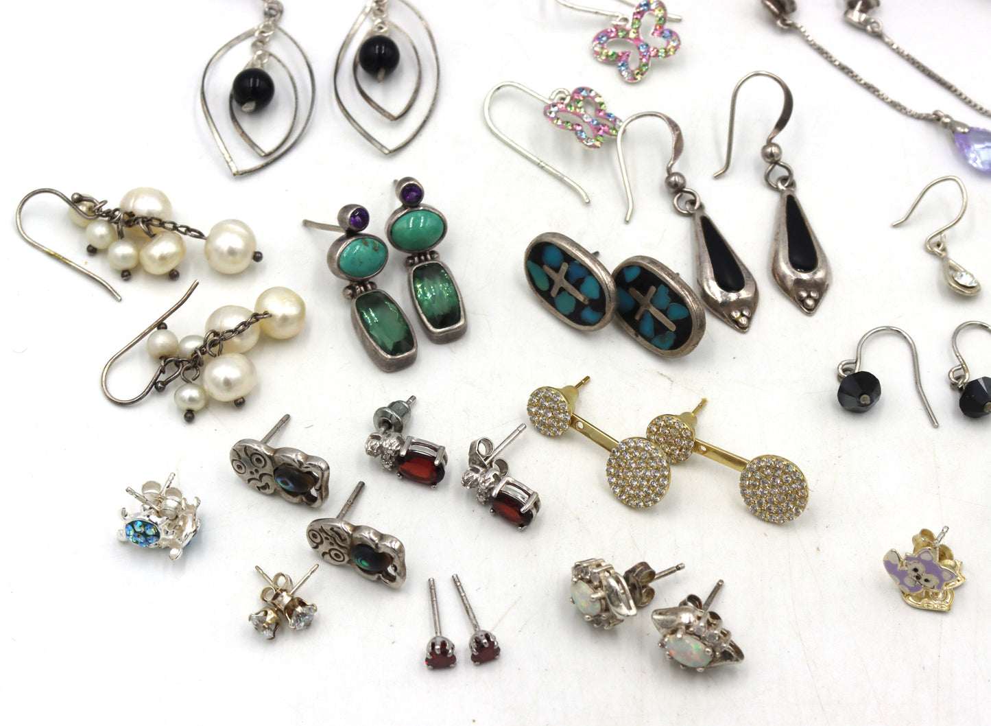 Group lot of Vintage 925 sterling silver earrings