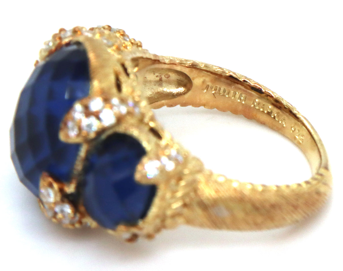 Judith Ripka quartz and CZ cocktail ring