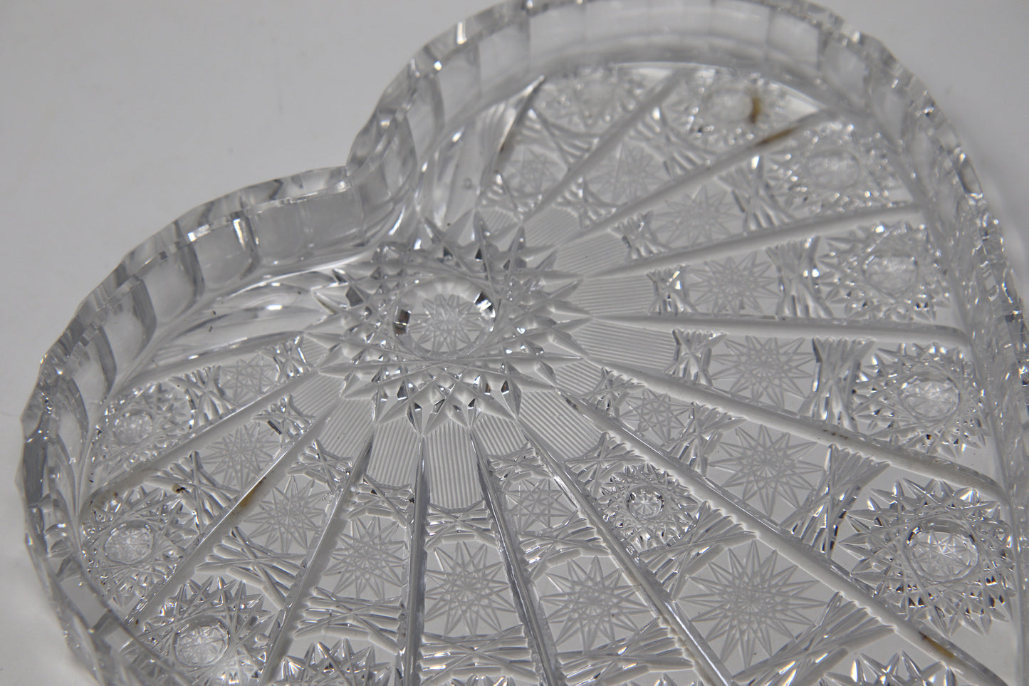 Heart Shaped Hand Cut Crystal Candy Dish