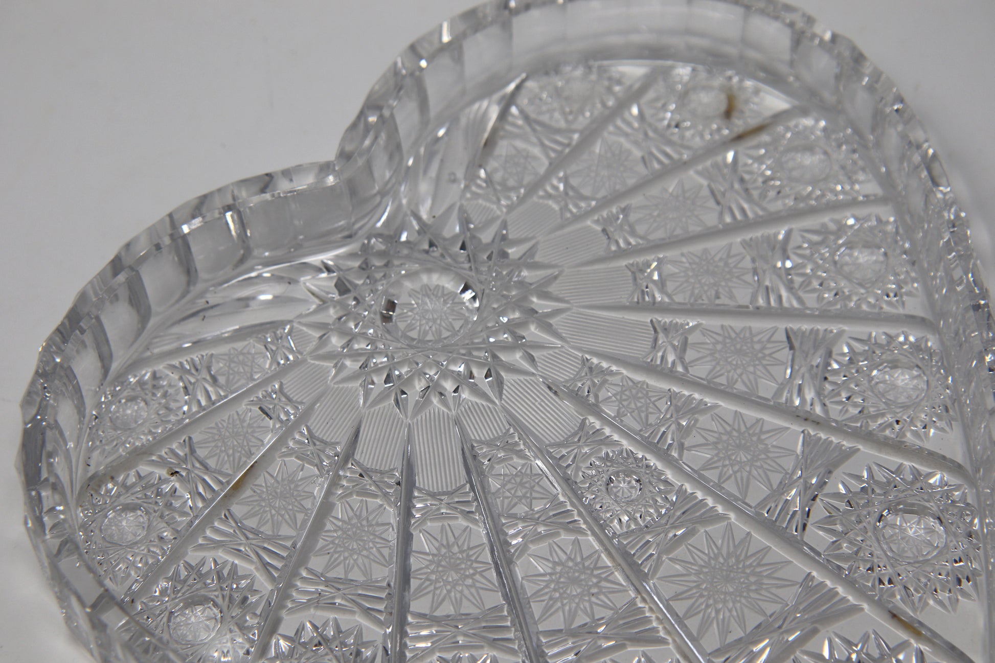 Heart Shaped Hand Cut Crystal Candy Dish