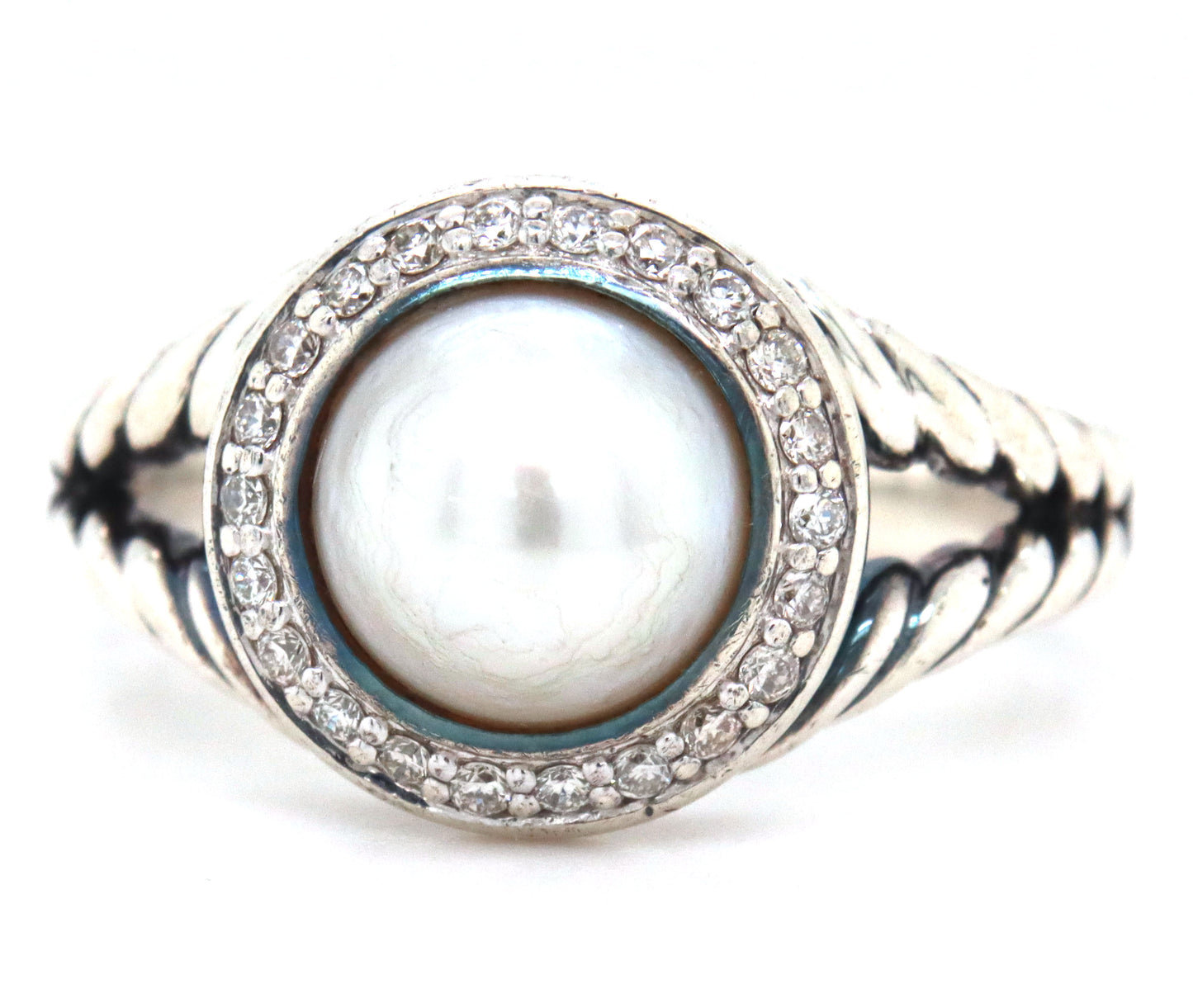 David Yurman pearl and diamond ring