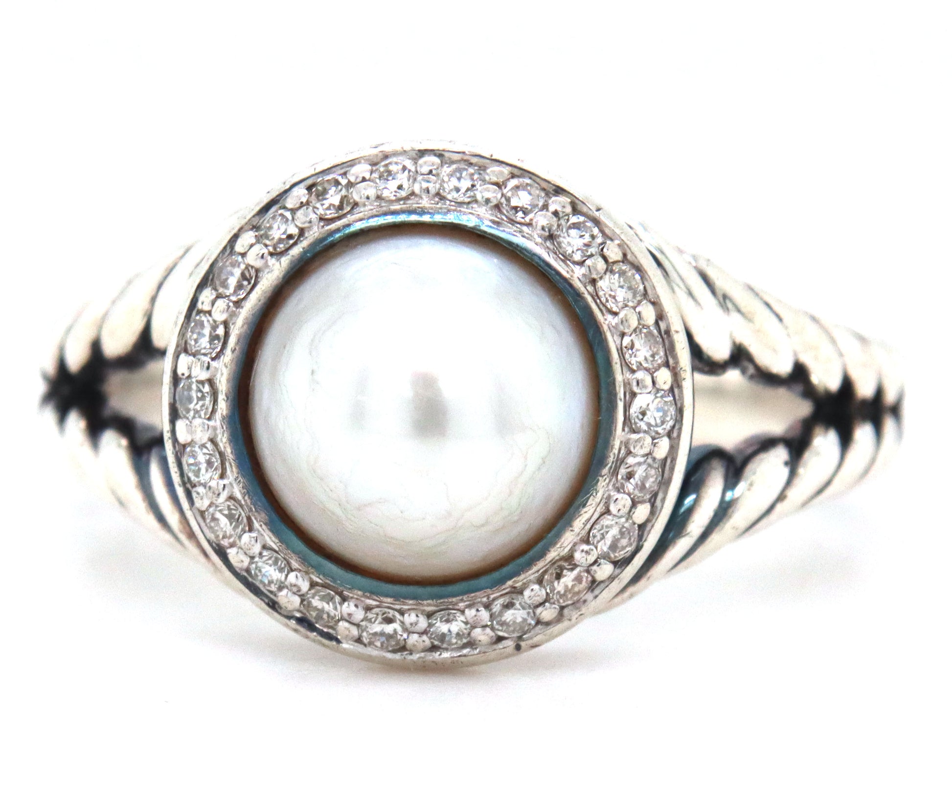 David Yurman pearl and diamond ring