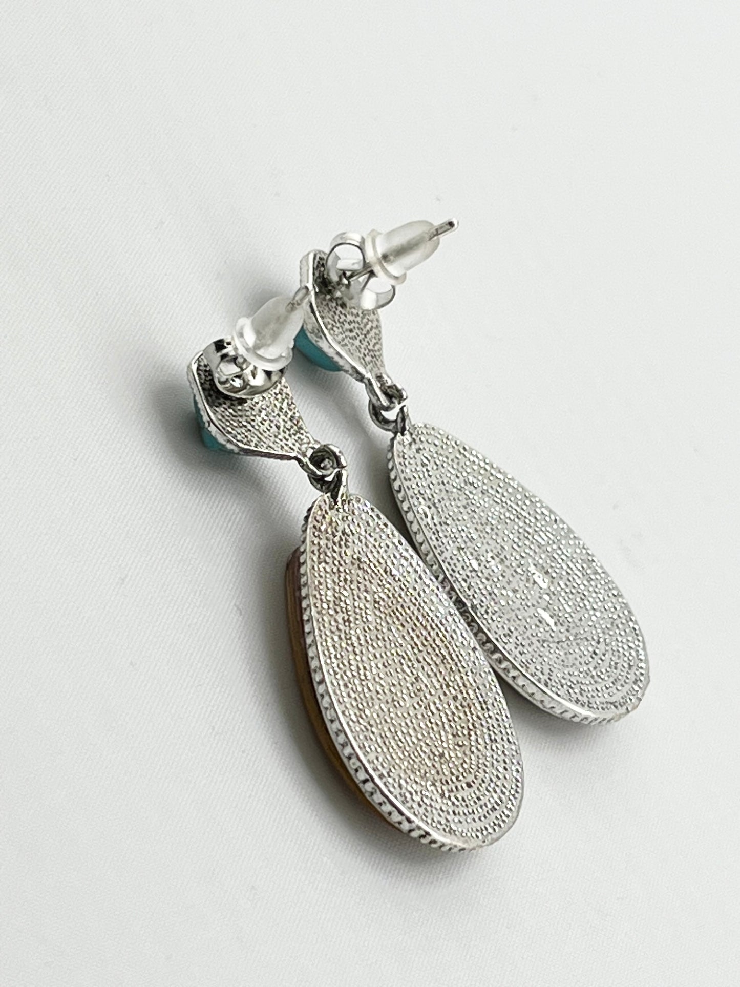 925 Sterling Silver Boho Flower Drop Earrings