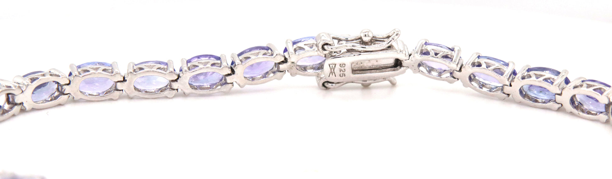 925 sterling silver oval cut tanzanite tennis bracelet