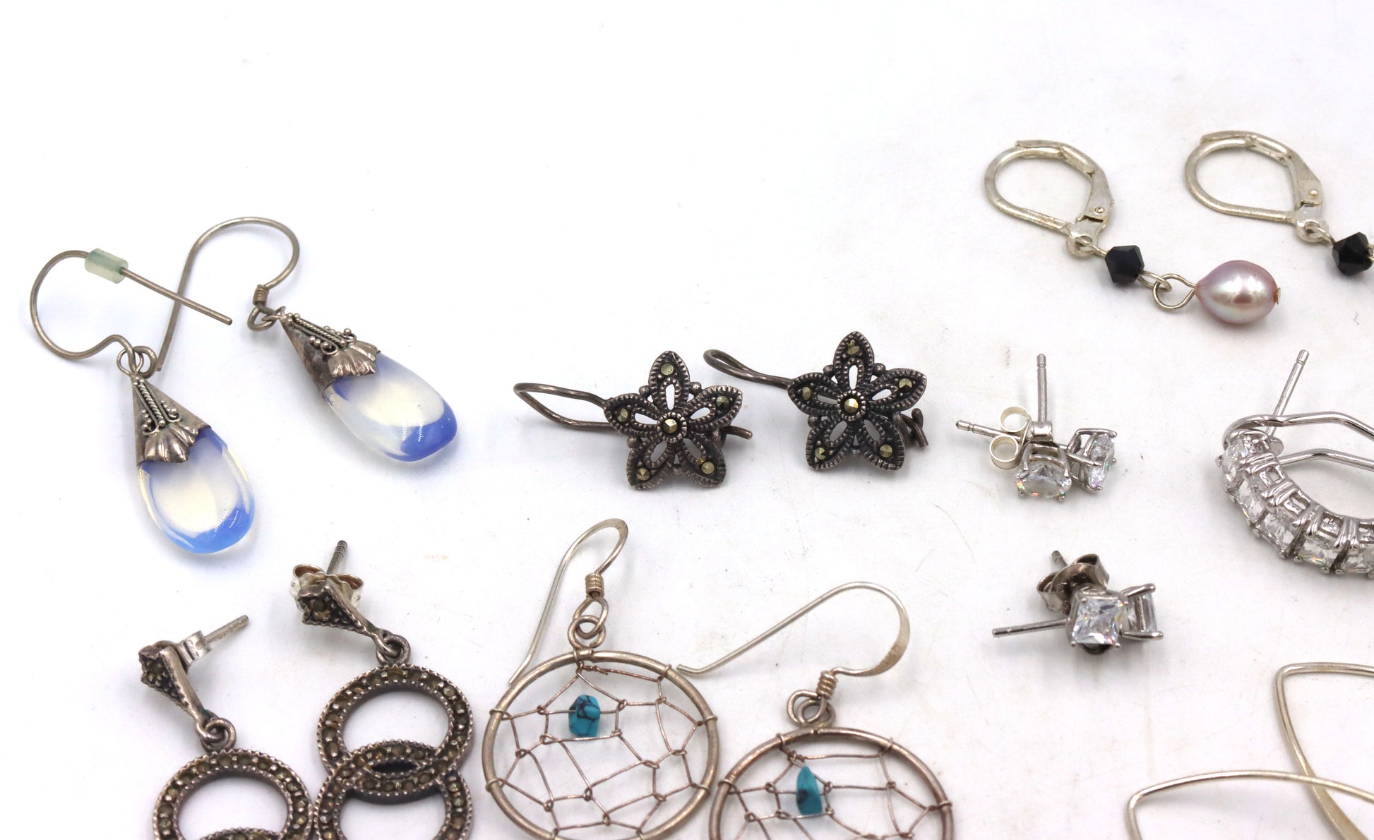 Group lot of vintage 925 sterling silver earrings