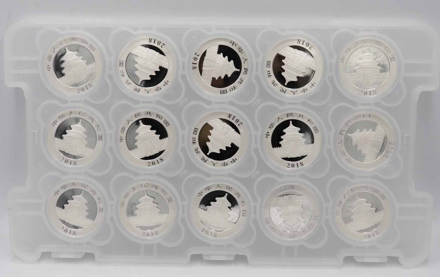 2018 10 Yuan China 30 Grams Silver Panda in Mint Plastic Lot of 15