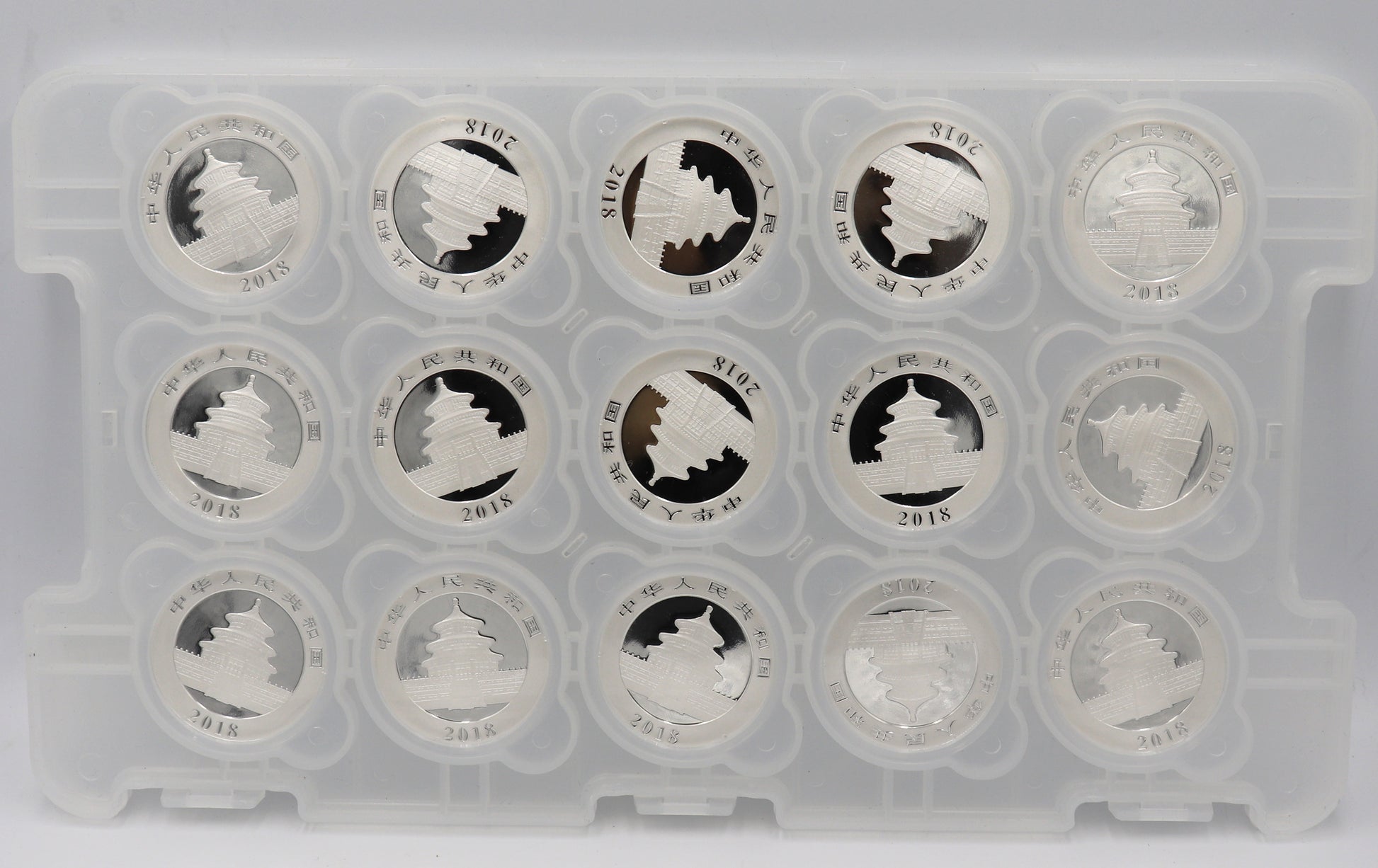 2018 10 Yuan China 30 Grams Silver Panda in Mint Plastic Lot of 15