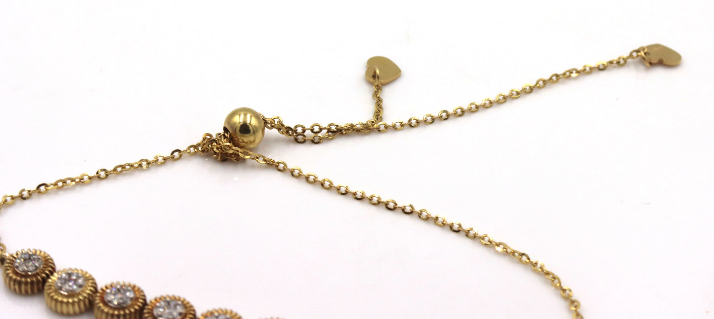 0.40ctw Round brilliant cut diamond cluster circle adjustable bracelet