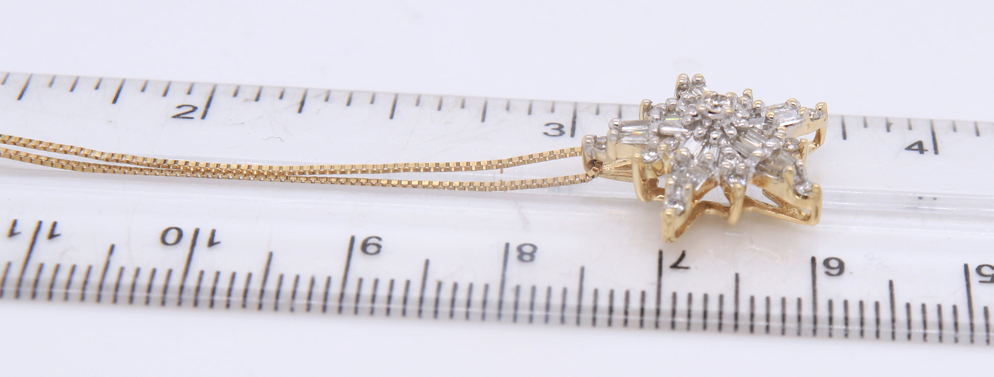 Sparkling Yellow Gold Diamond Star Pendant on Chain