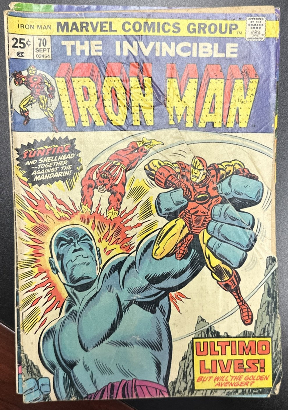 Vintage Comic Book Lot (6) Marvel Iron Man #70, Captain America #122, Living Mummy + Felix, Heathcli