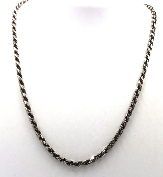 Vintage 925 sterling silver rope chain necklace