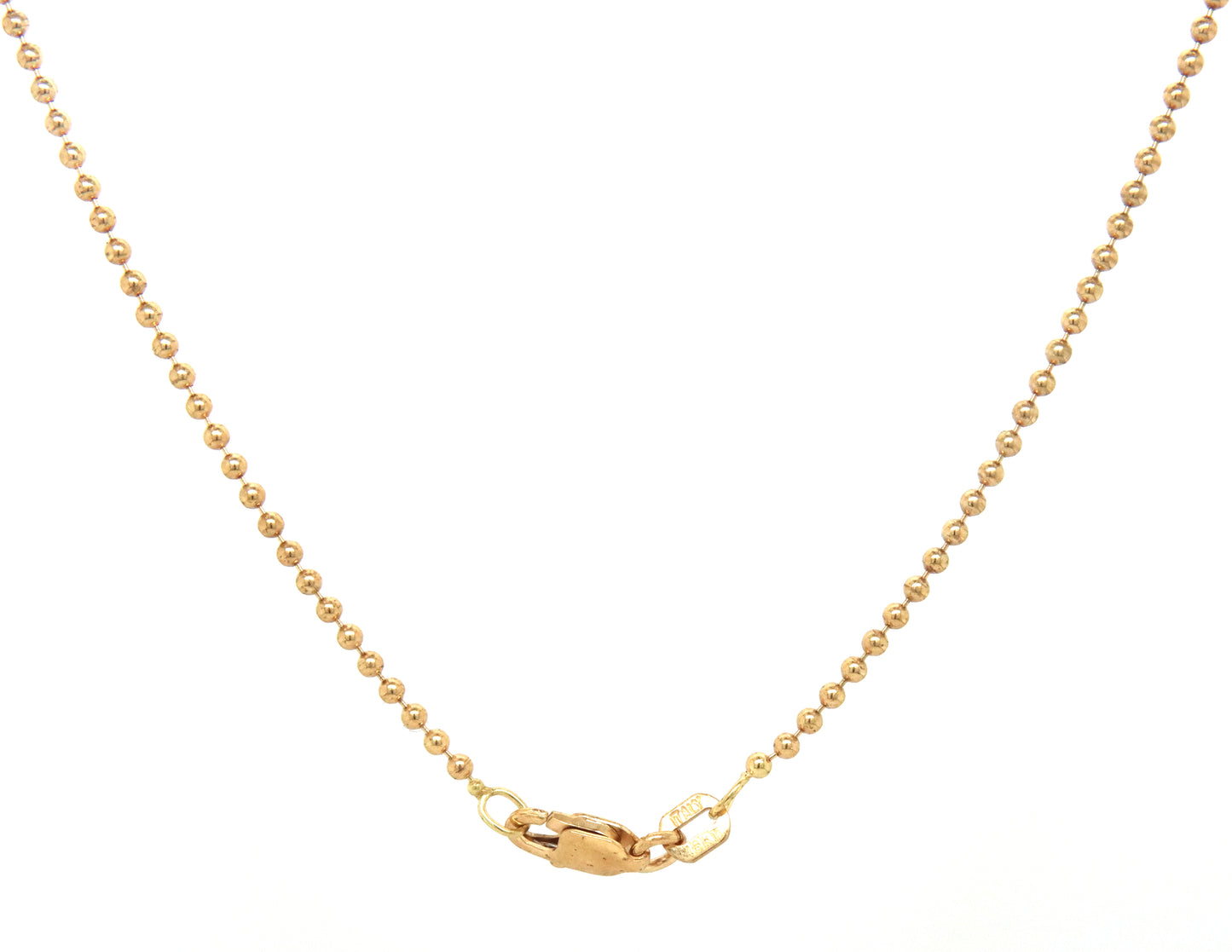 18kt Yellow gold beaded chain necklace