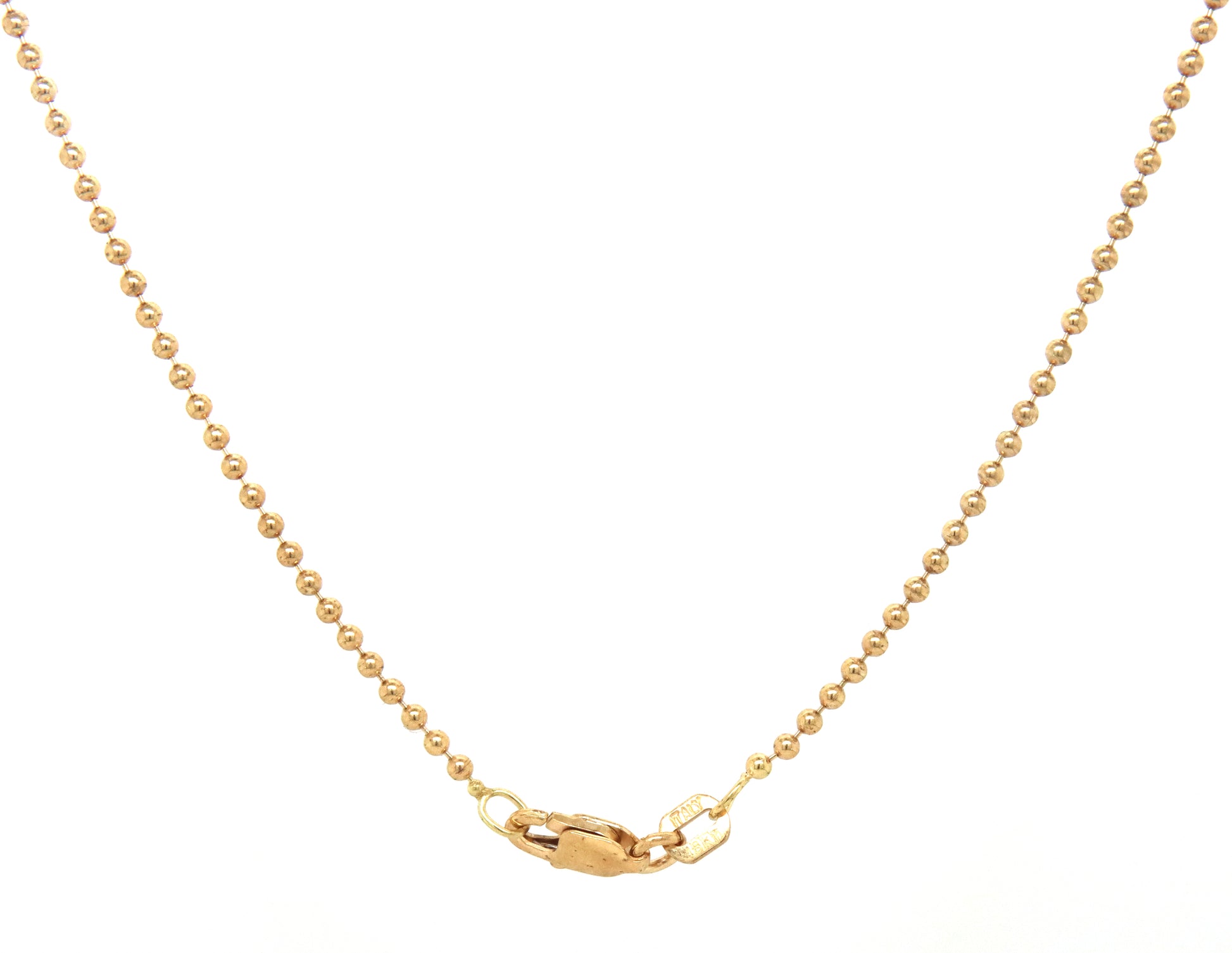 18kt Yellow gold beaded chain necklace