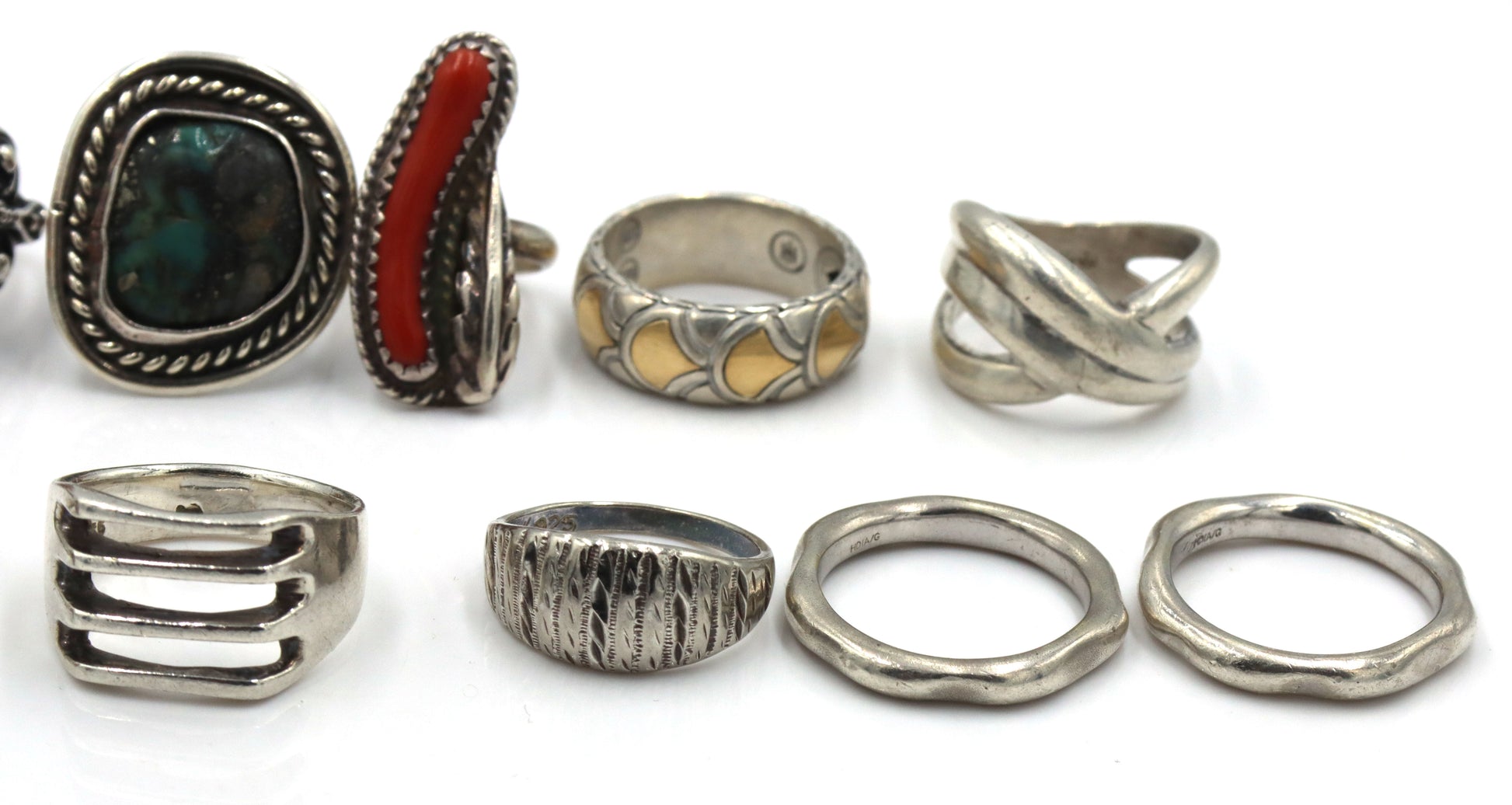 Big group lot of Vintage 925 sterling silver rings