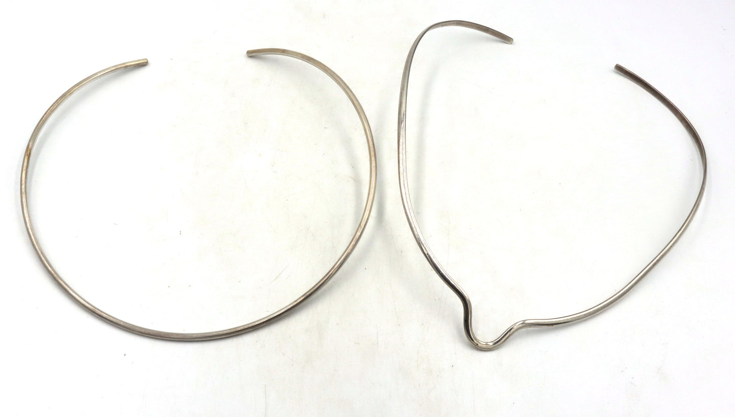 Group of vintage 925 sterling silver cuff collars