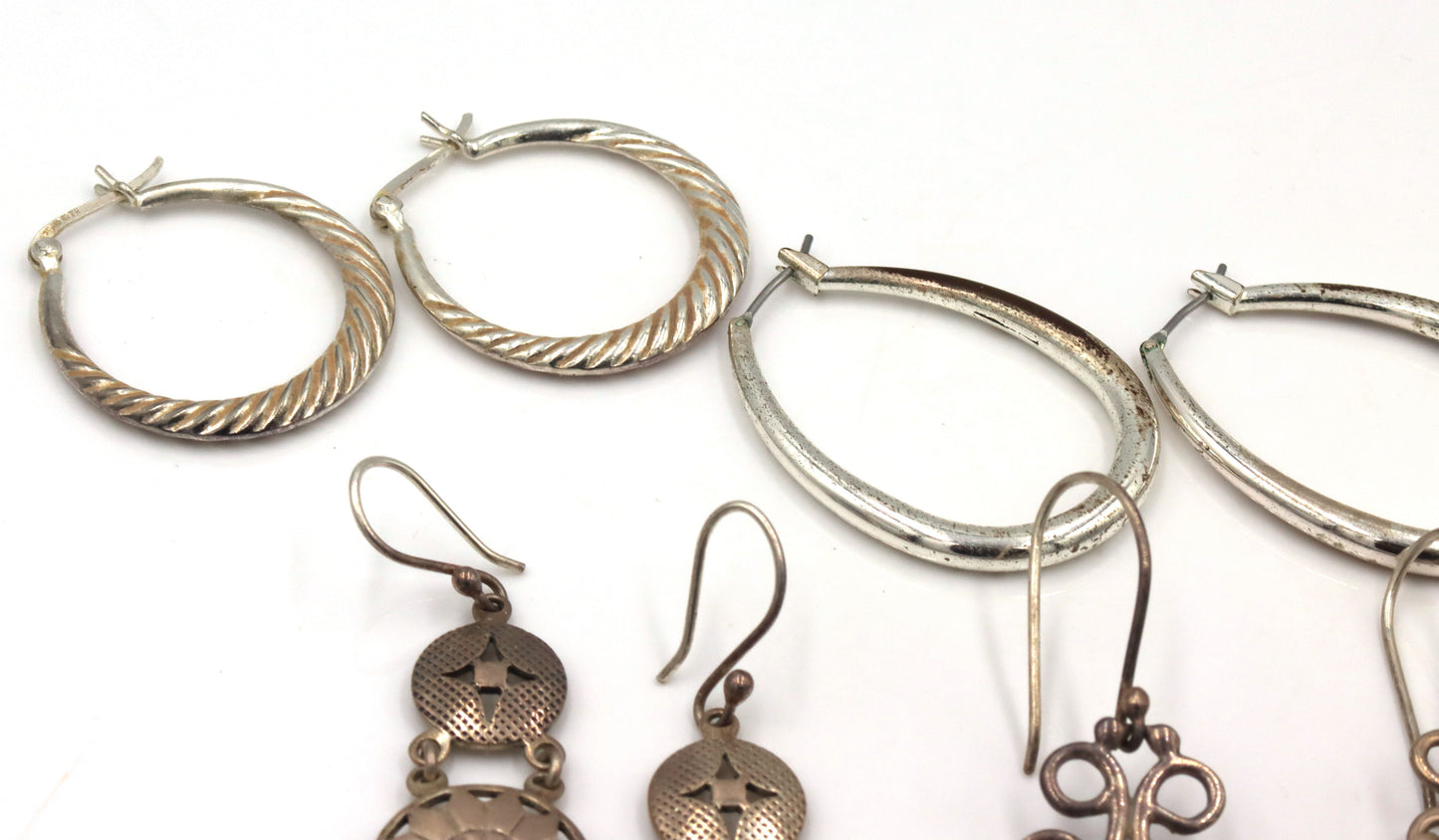Vintage Mexican 925 Sterling Silver Earrings Lot