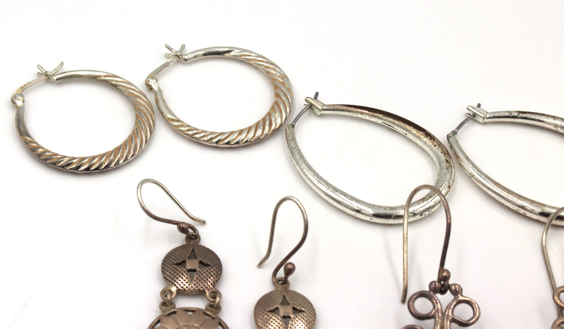 Vintage Mexican 925 Sterling Silver Earrings Lot