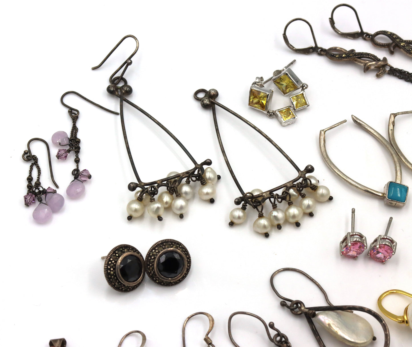 Group lot of Vintage 925 sterling silver earrings