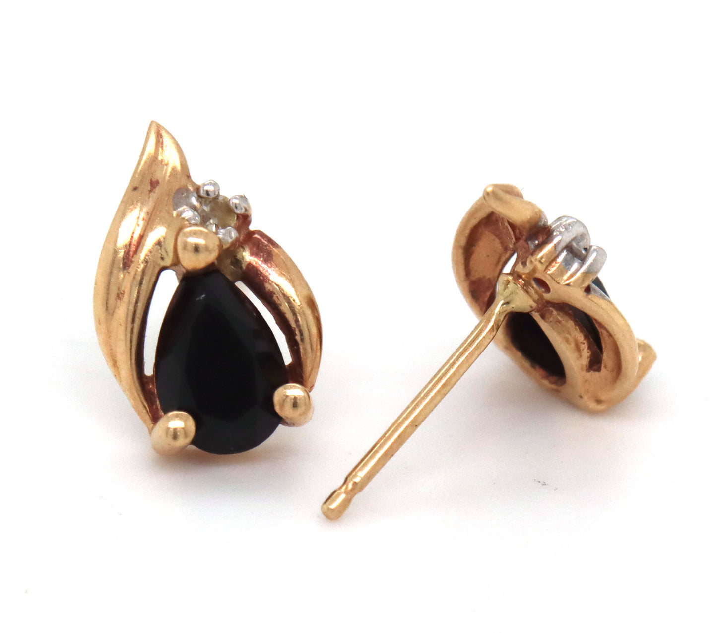 3 Pairs of 10kt Yellow gold earrings