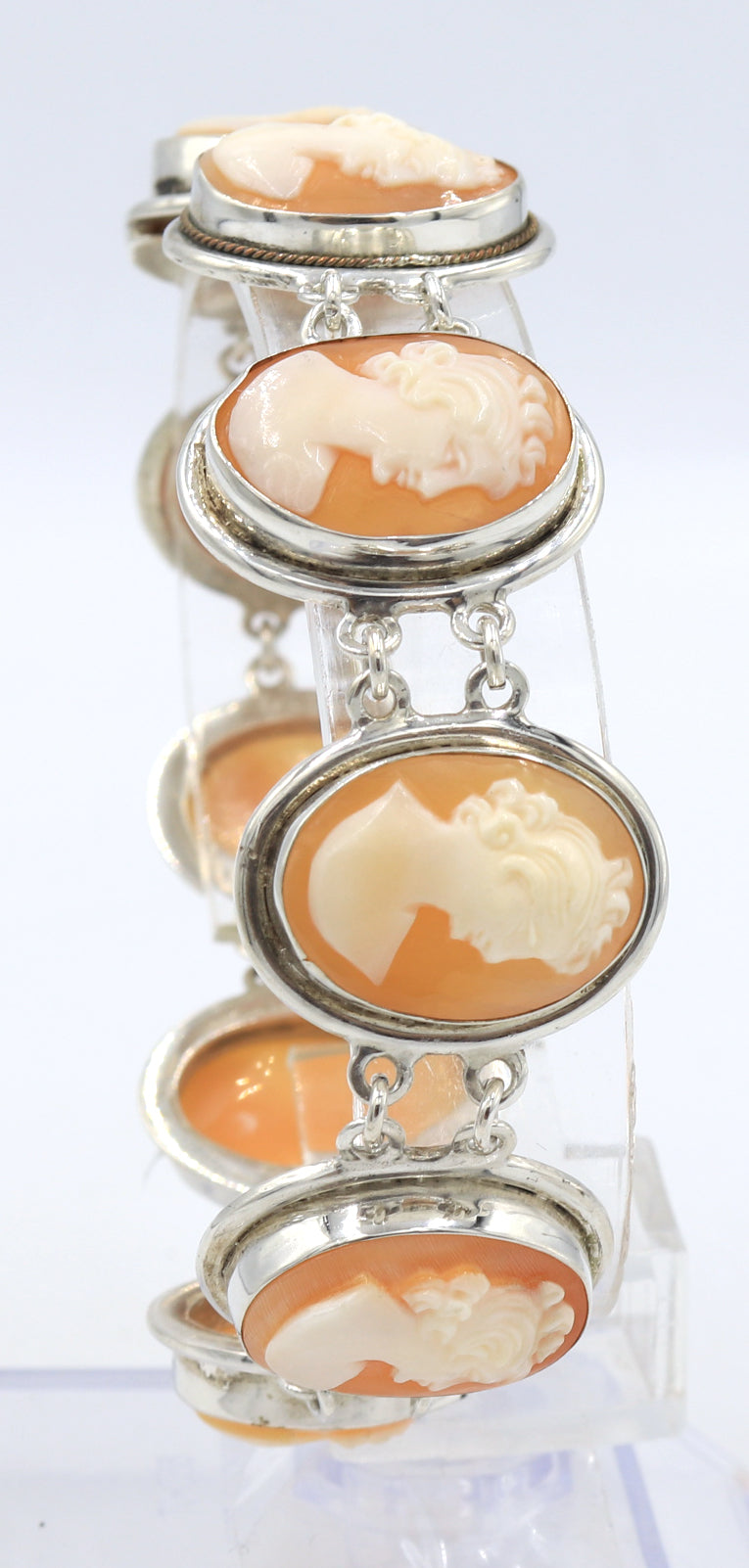 925 Sterling silver Cameo link bracelet