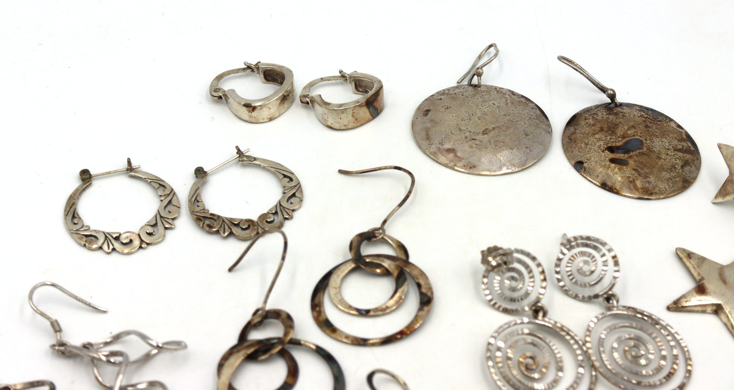 Group lot of Vintage 925 sterling silver earrings