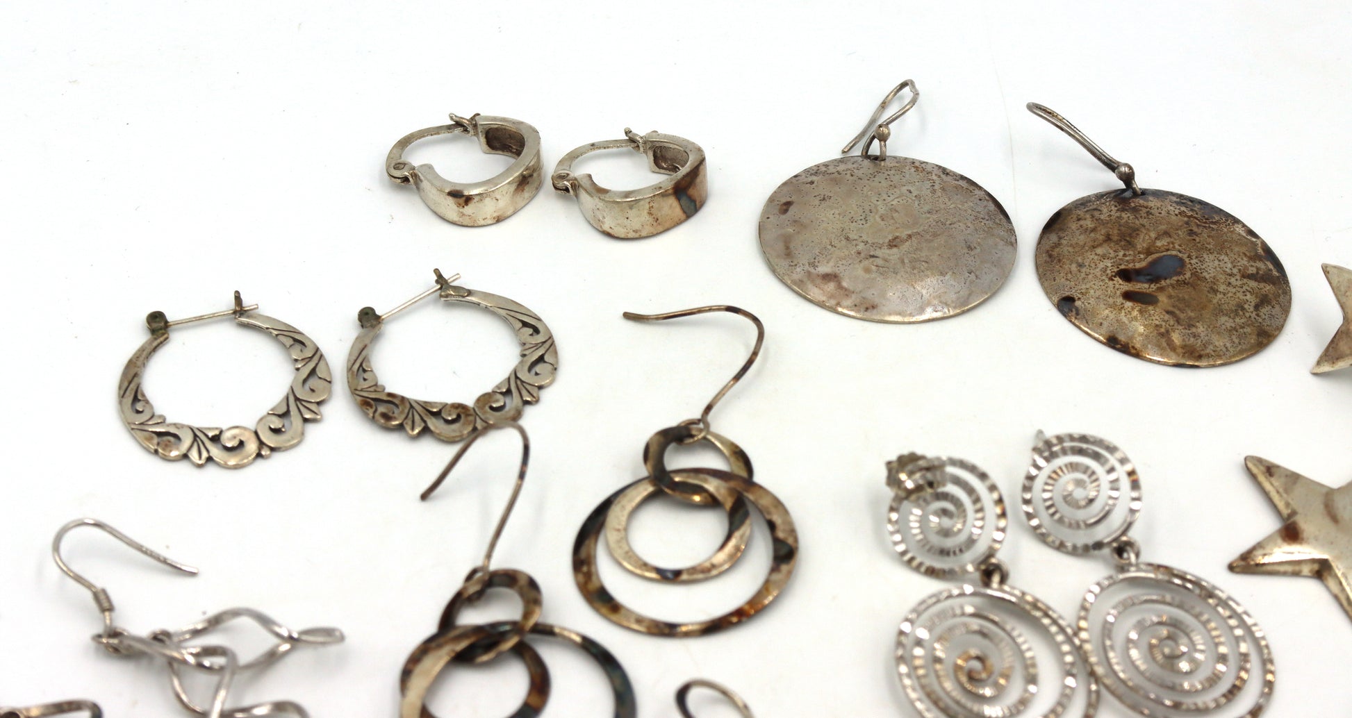Group lot of Vintage 925 sterling silver earrings