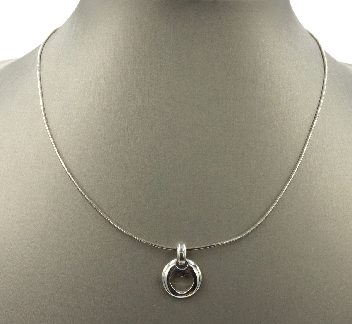 Tiffany & Co heart stencil pendant necklace