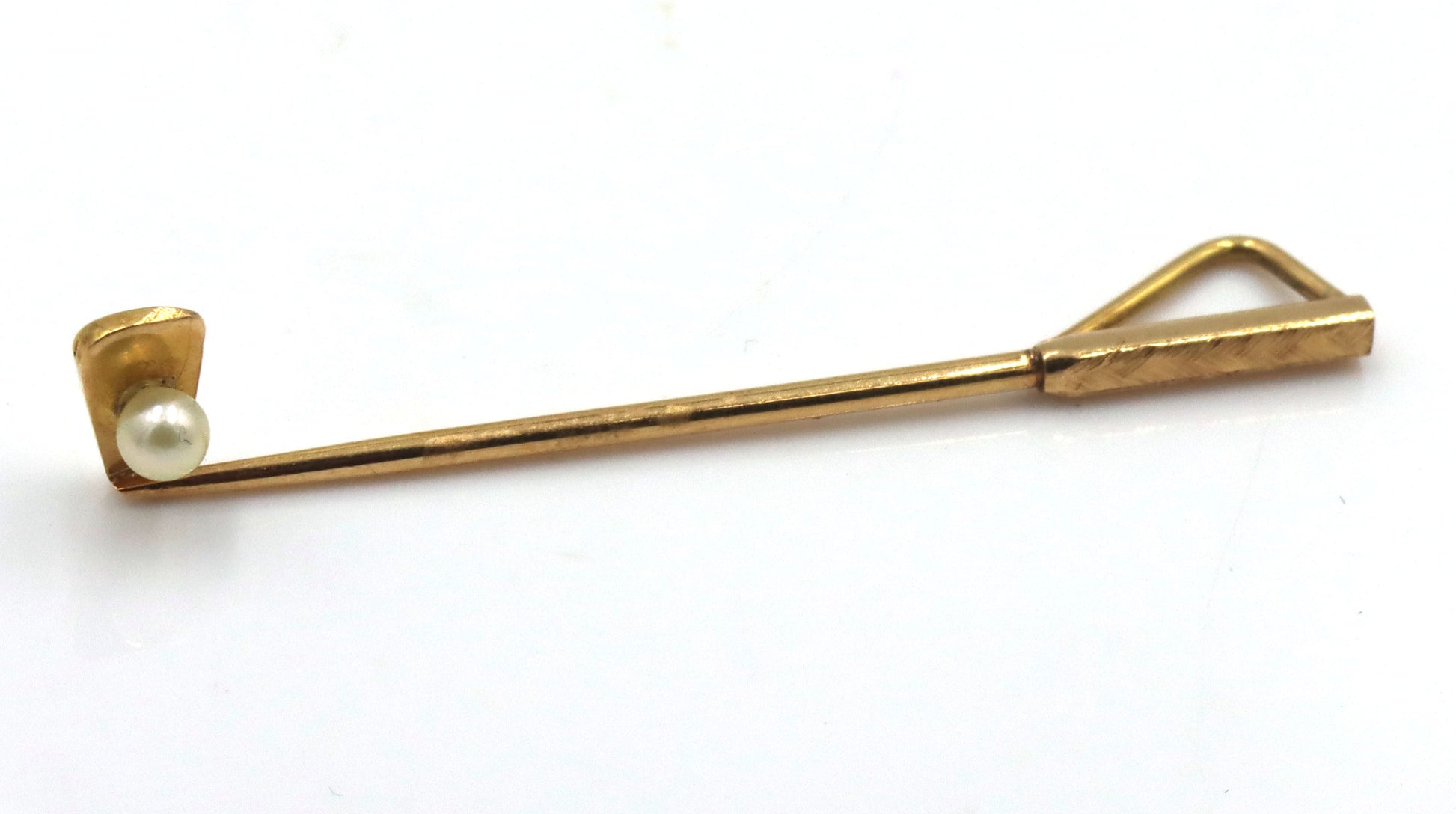 14kt Yellow gold Golf club charm pendant with pearl