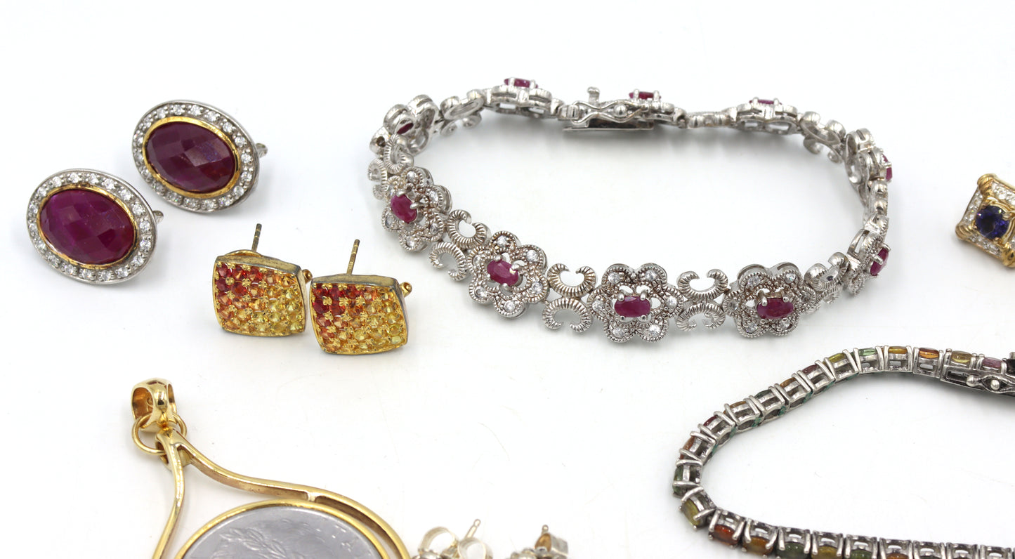 Group lot of Vintage 925 sterling silver miscellaneous jewelry