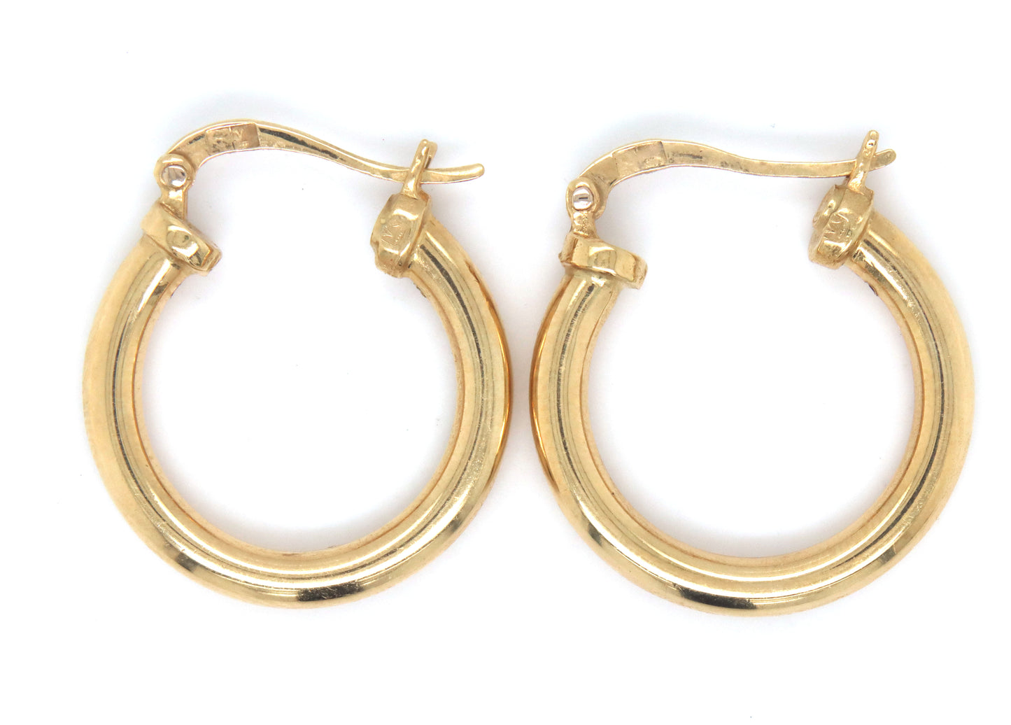 18kt Yellow gold tube hoop earrings