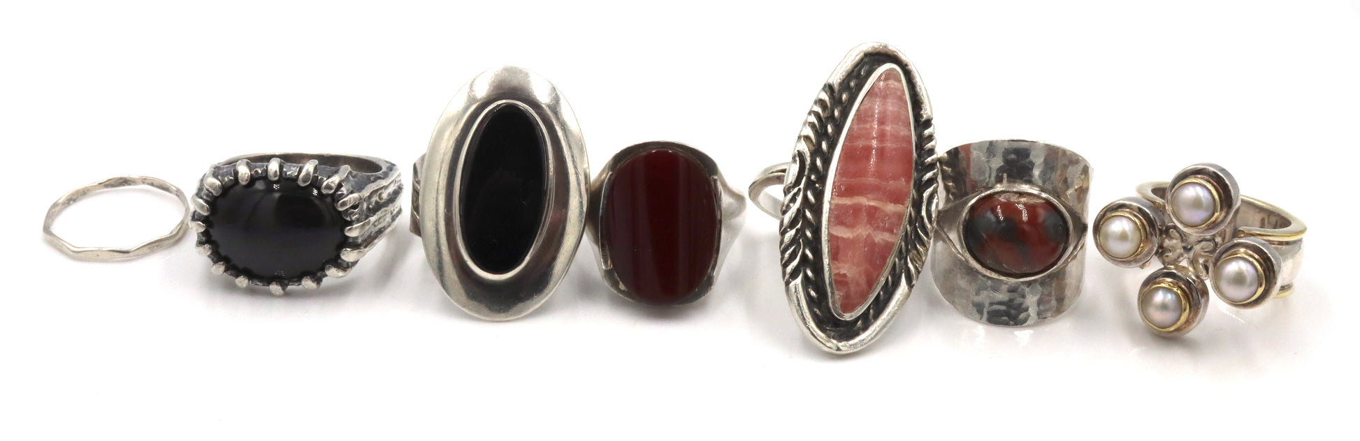 Group lot of Vintage 925 sterling silver rings