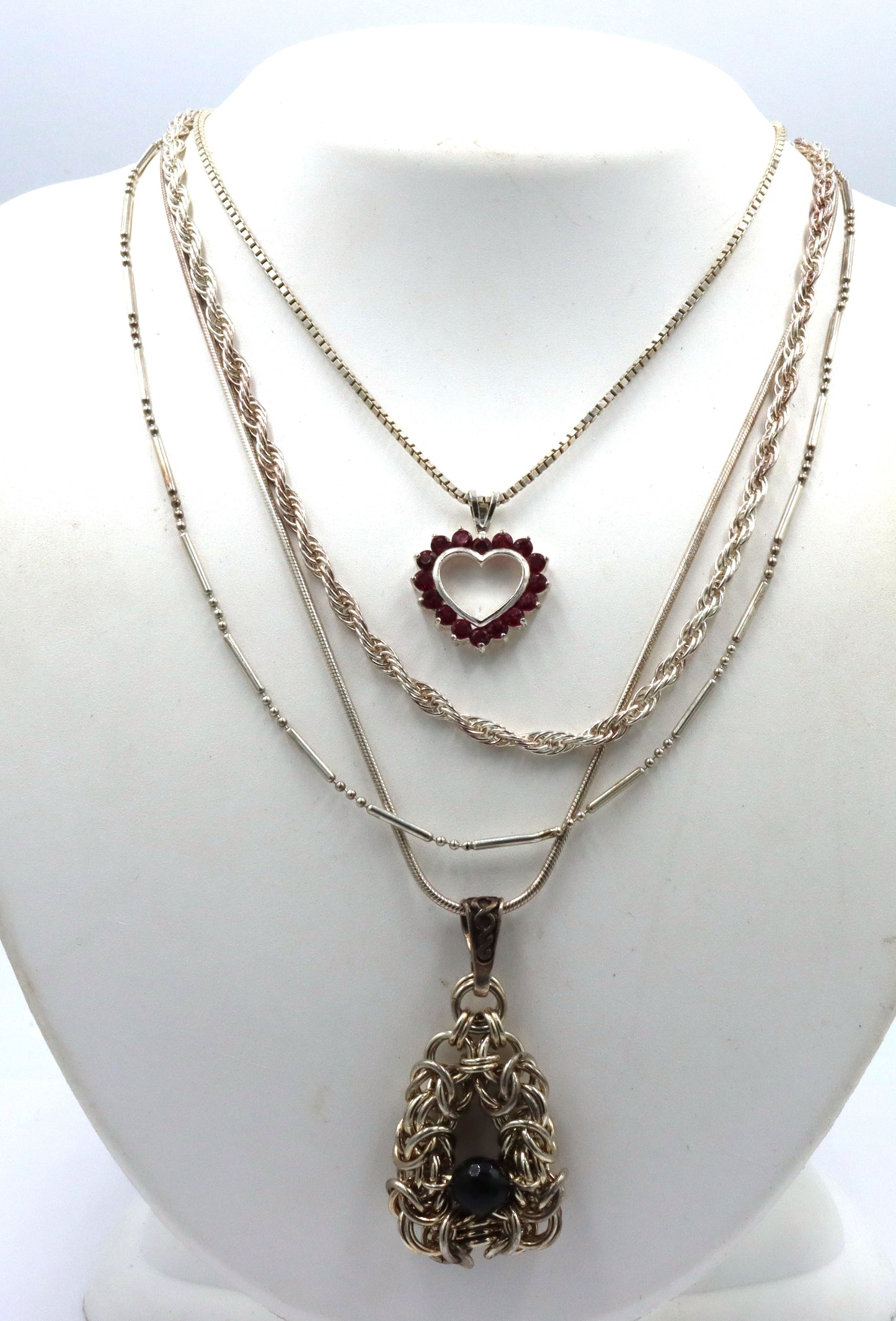 Group lot of 4 Vintage 925 sterling silver necklaces