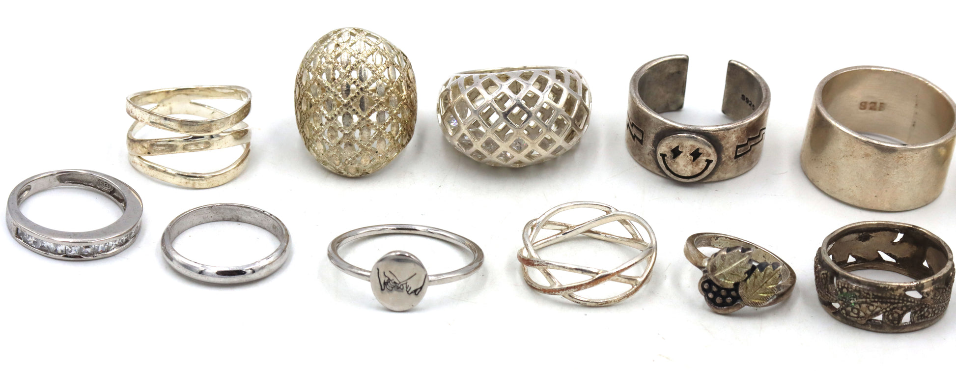 Group lot of Vintage 925 sterling silver rings