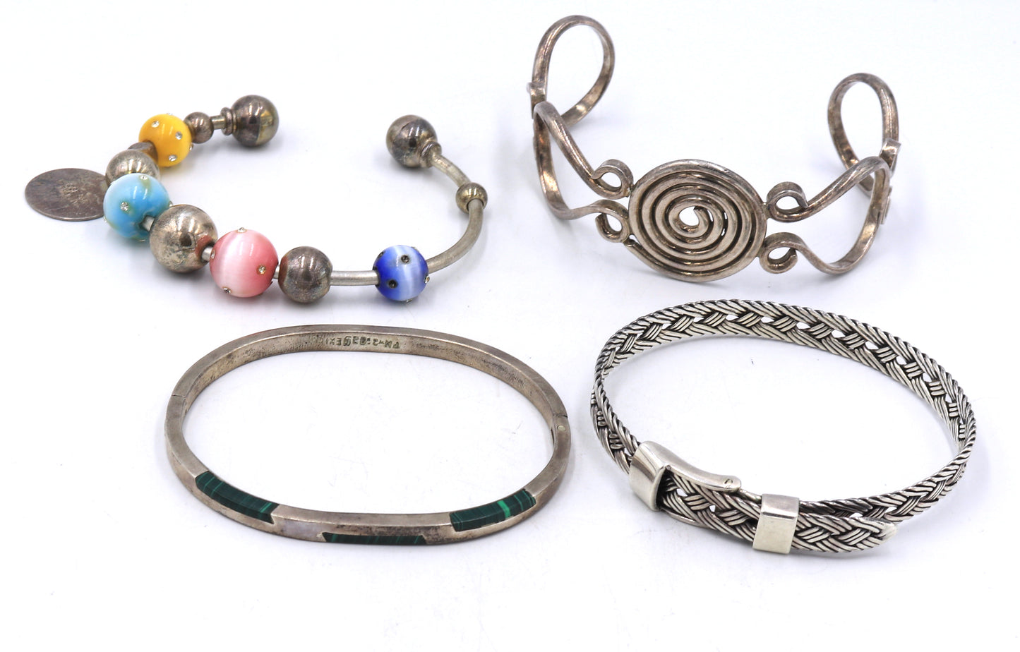 Group lot of Vintage 925 sterling silver Bangles