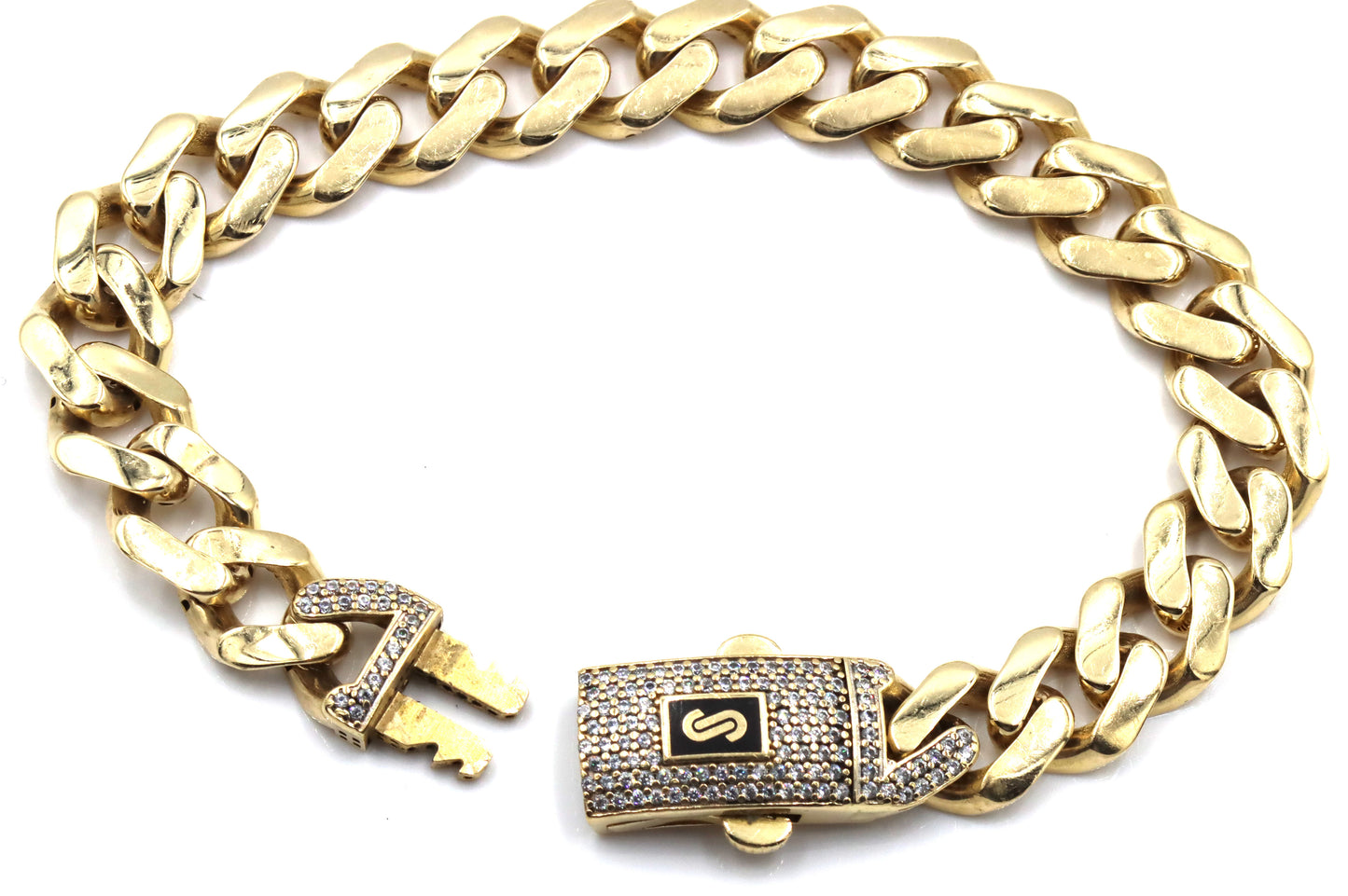 14kt Yellow gold Solid curb bracelet