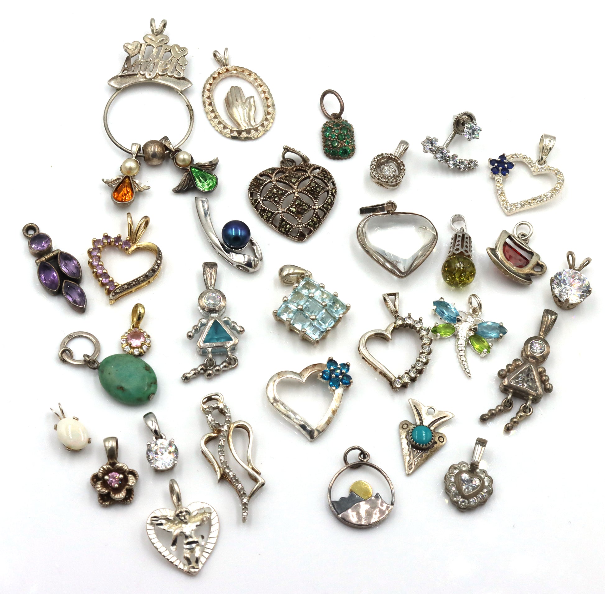 Group lot of Vintage 925 sterling silver pendants